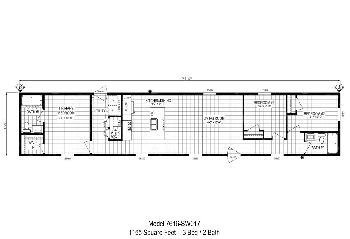 Haven 2025 7616-SW017 floor plan — Phil & Lee's Homes, Escanaba MI