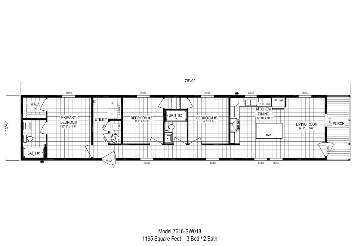 Stonington 2025 Stock Model 7616-SW018 Floor Plan Stonington 2025 7616-SW018 floor plan — Phil & Lee's Homes, Escanaba MI